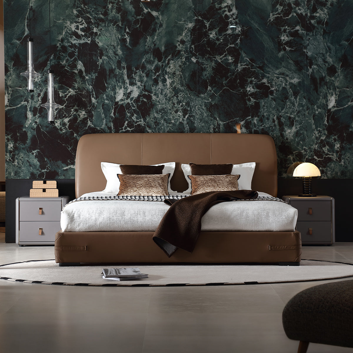 KALMIA Leather Upholstered Bed