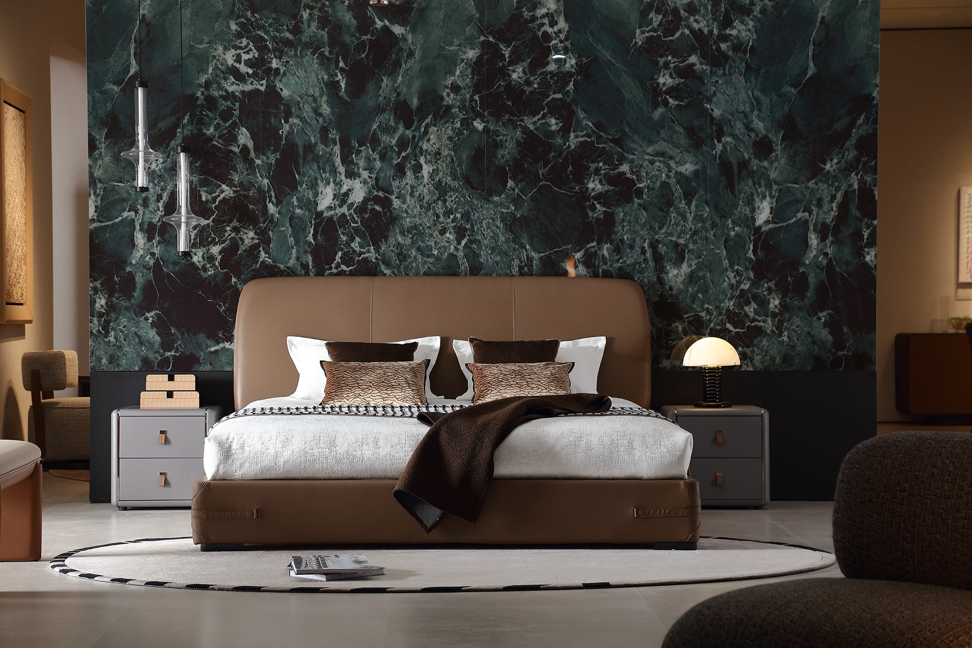 KALMIA Leather Upholstered Bed