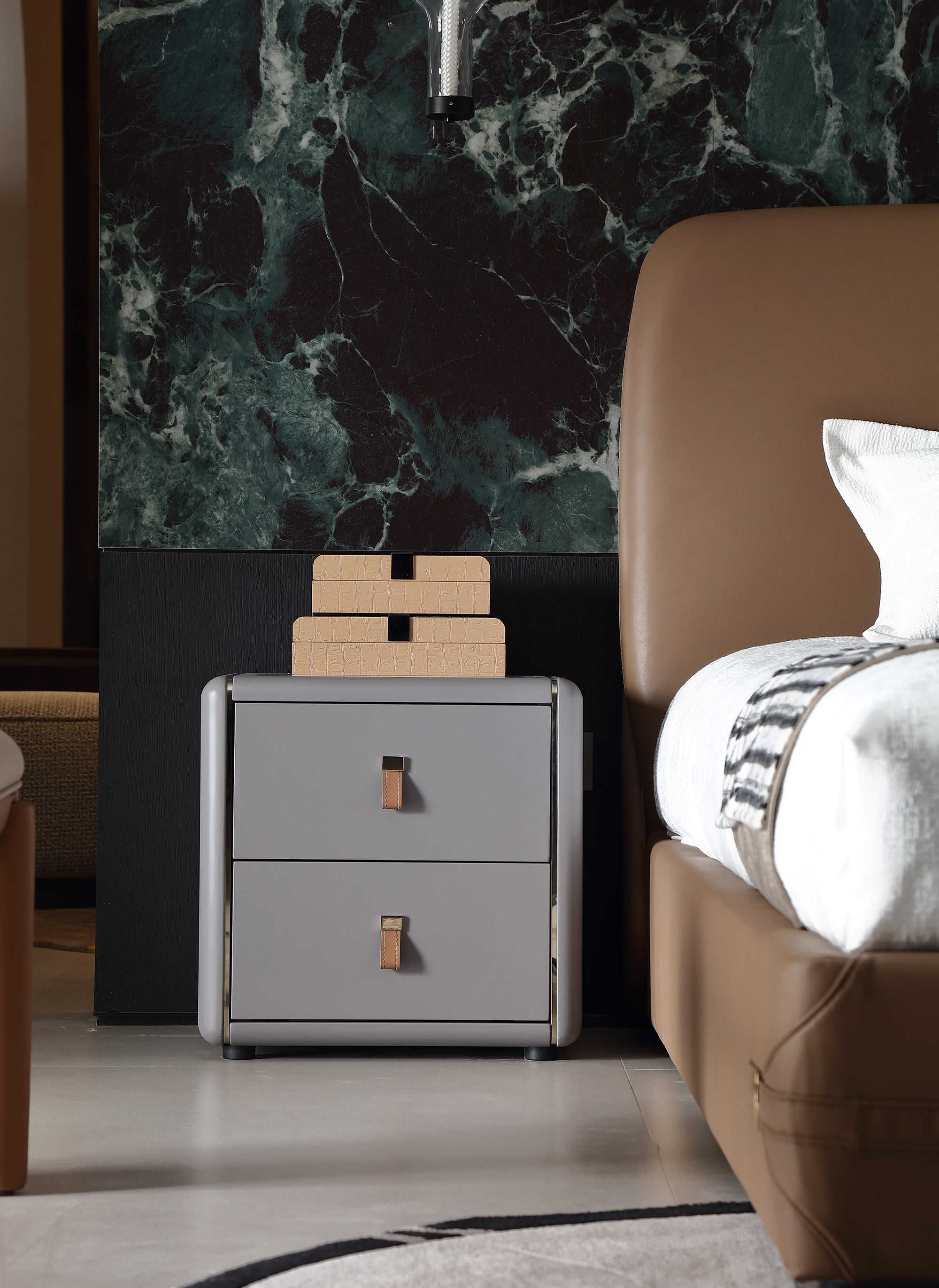 KALMIA Leather Upholstered Bed