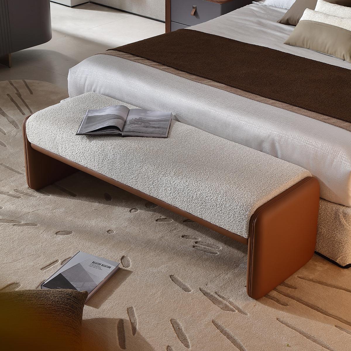 KALMIA Fabric Bedroom Bench