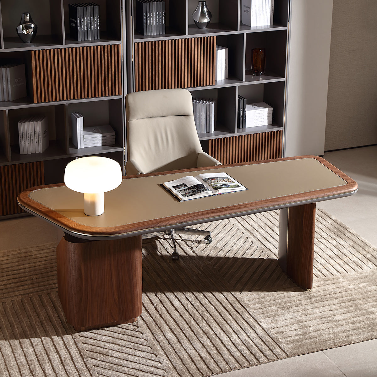 KALMIA Asymmetric Leather Desk