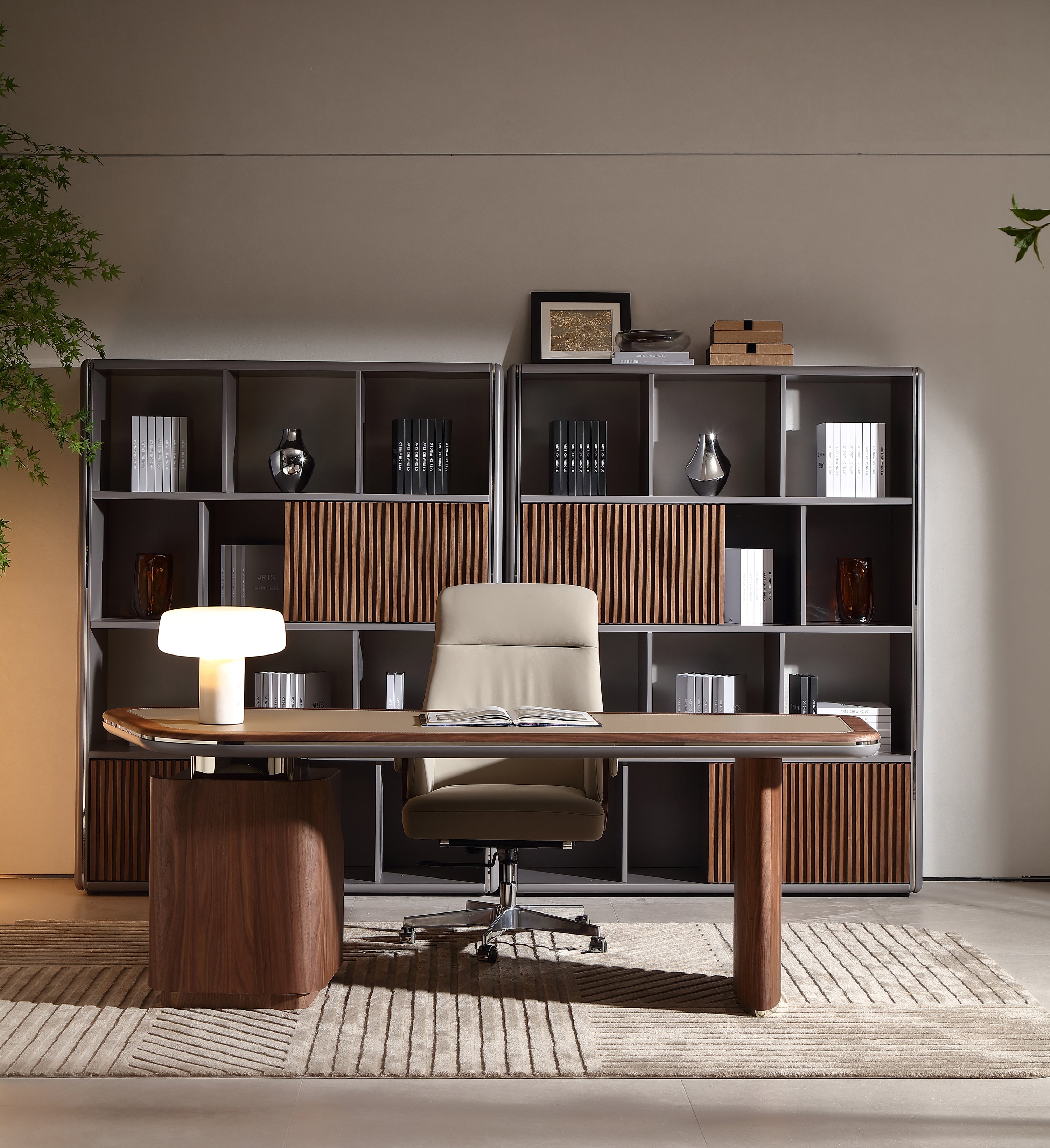 KALMIA Asymmetric Leather Desk