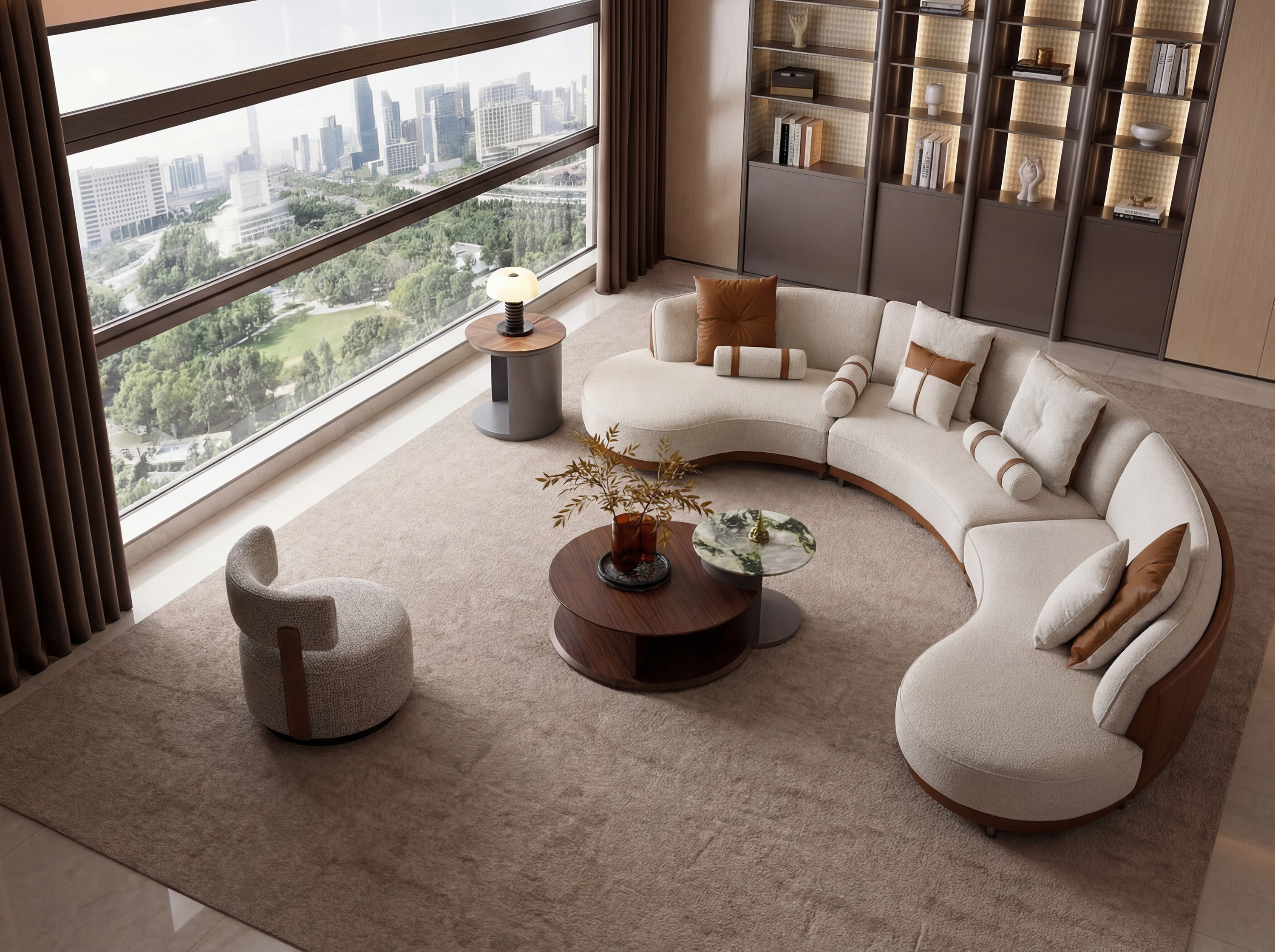 KALMIA Curved Sectional Sofa