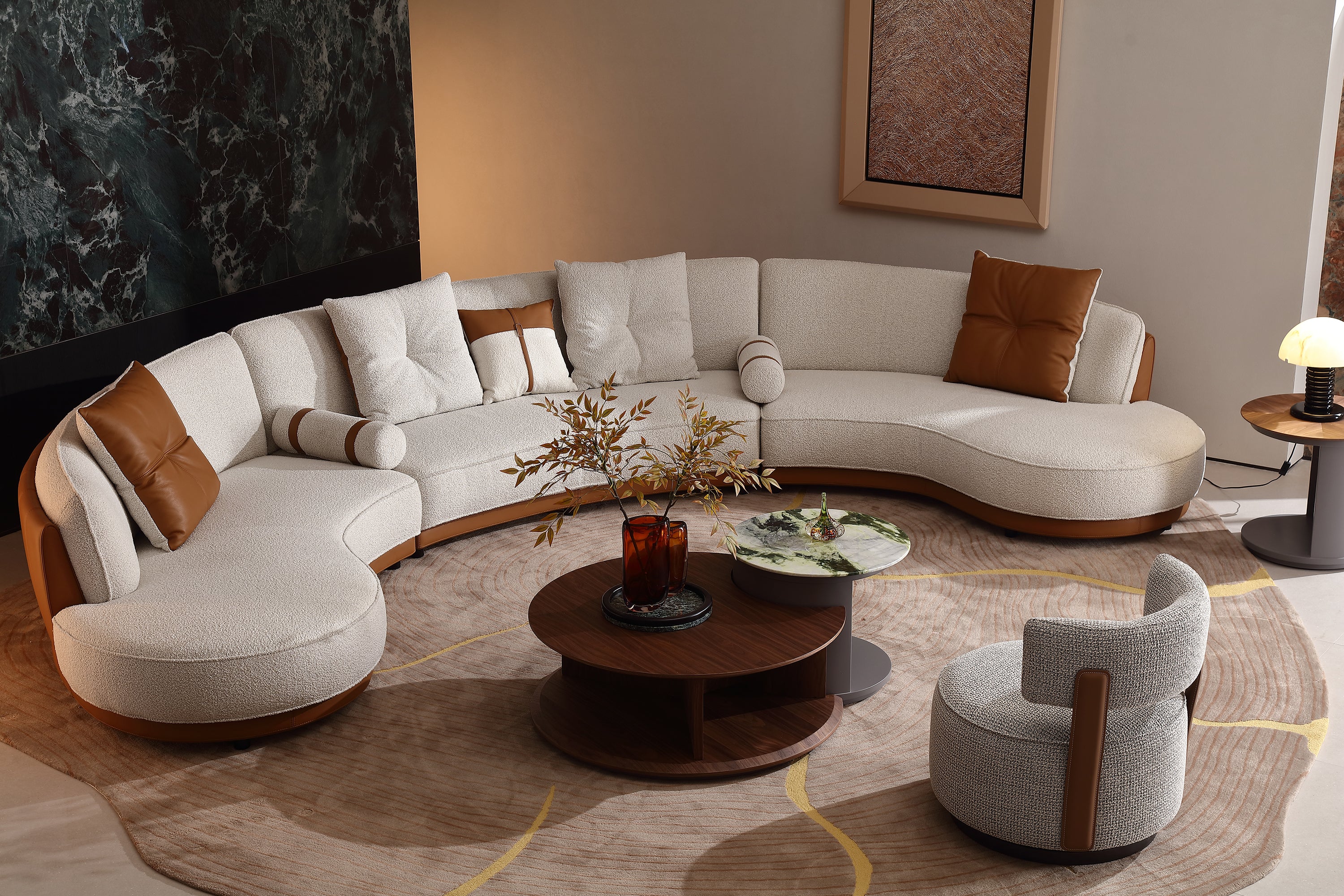 KALMIA Curved Sectional Sofa