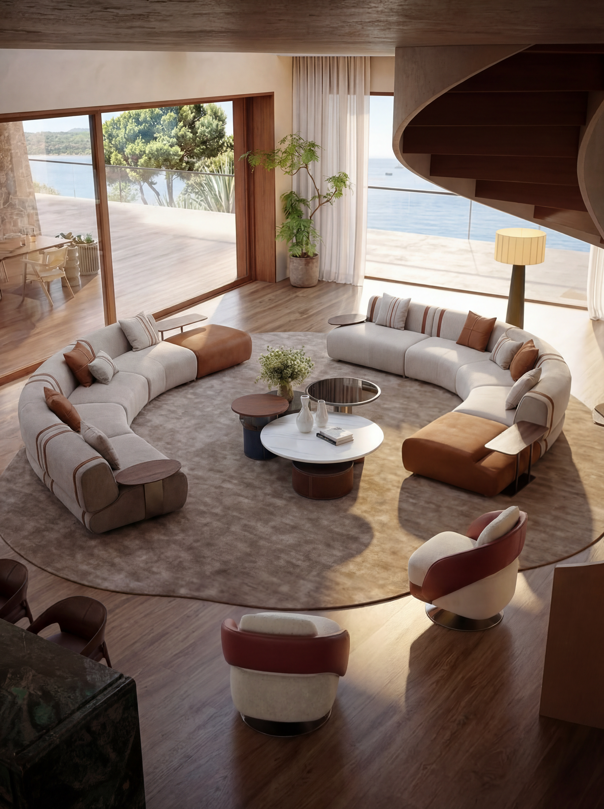 KALMIA Curved Sectional Sofa
