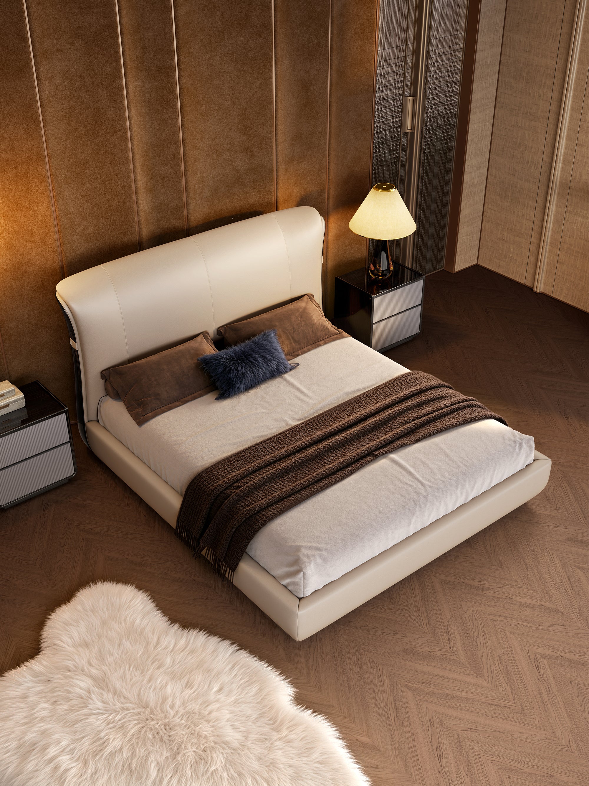 EBONY Leather Upholstered Bed