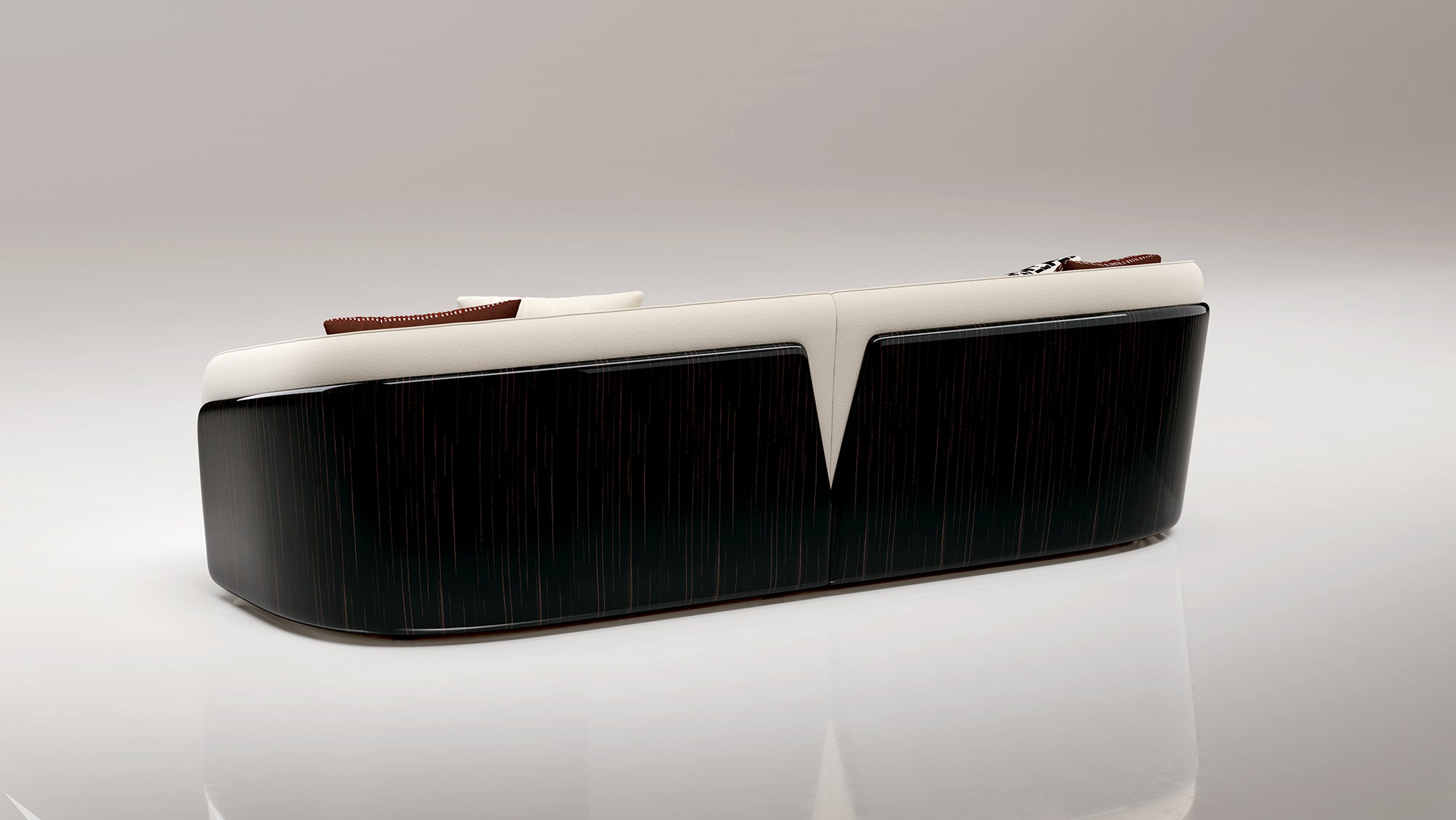 EBONY Curved-Back Straight Sofa