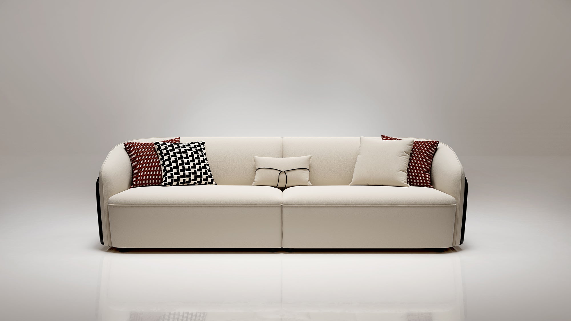 EBONY Curved-Back Straight Sofa