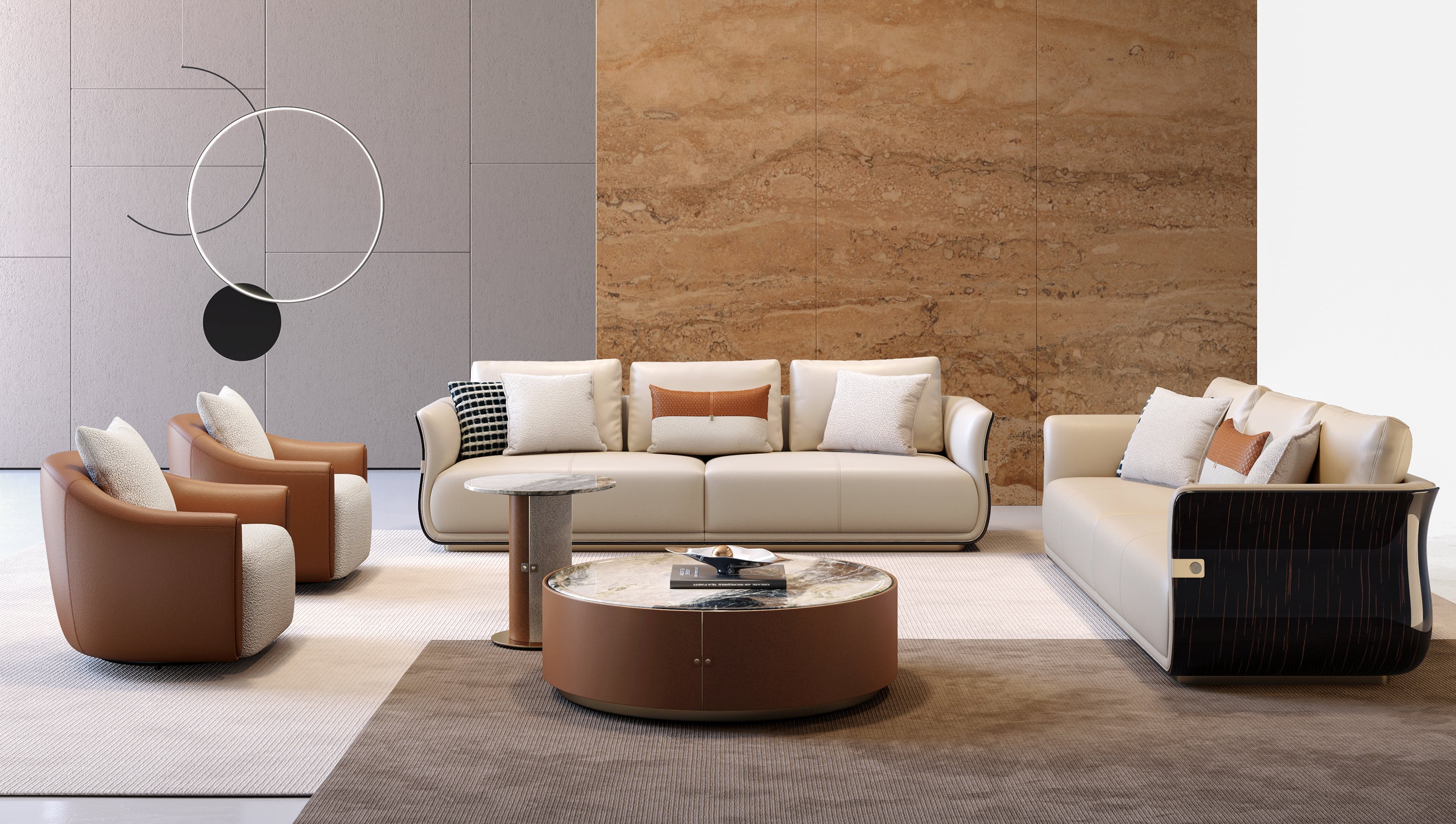 HOTTOP Marble Top Coffee Table